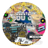80er Jahre In Retro Sport Gang Runden Glücklich Geburtstag Hintergrund